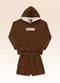 Fakini Kids - Conjunto Blusão com Capuz e Bermuda Verde - variação: Marrom