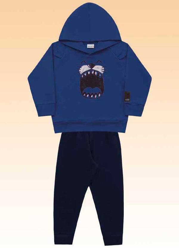 Fakini Kids - Conjunto Blusão com Capuz e Calça Azul