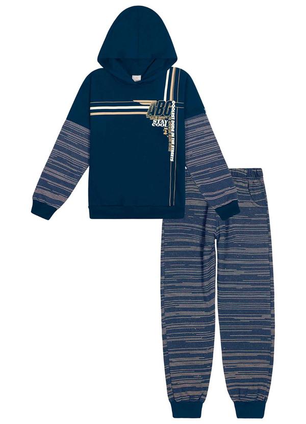 Abrange - Conjunto Blusão com Capuz e Calça Azul