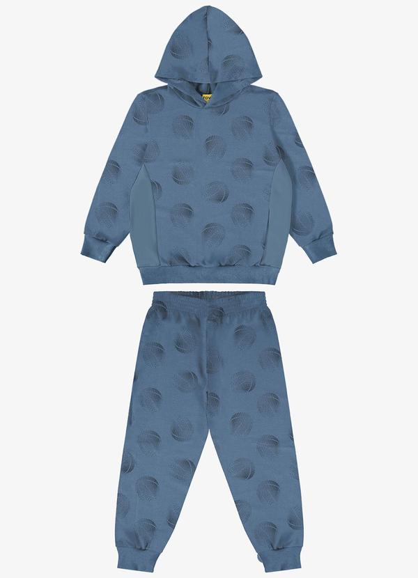 Rovi Kids - Conjunto Blusão com Capuz e Calça Azul
