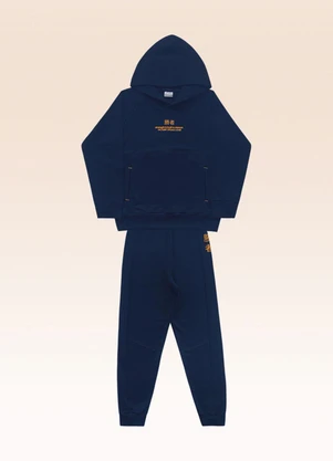 Fakini Kids - Conjunto Blusão com Capuz e Calça Azul - FAKINI KIDS