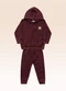Fakini Kids - Conjunto Blusão com Capuz e Calça Cinza - variação: Bordo