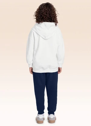 Fakini Kids - Conjunto Blusão com Capuz e Calça Branco - FAKINI KIDS