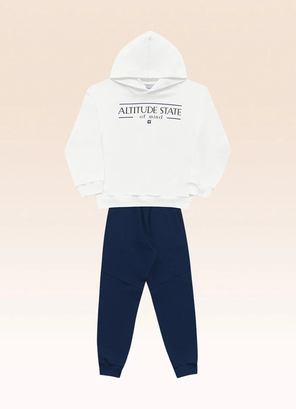 Fakini Kids - Conjunto Blusão com Capuz e Calça Branco 3