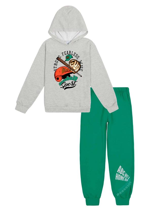 Abrange - Conjunto Blusão com Capuz e Calça Cinza