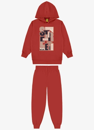 Rovi Kids - Conjunto Blusão com Capuz e Calça Laranja - ROVI KIDS