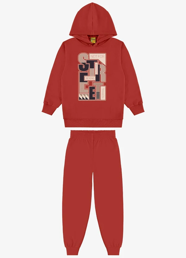 Rovi Kids - Conjunto Blusão com Capuz e Calça Laranja 2