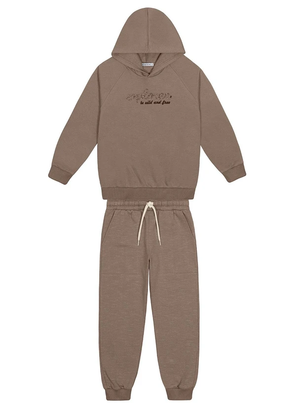 Trick Nick - Conjunto Blusão com Capuz e Calça Marrom 5
