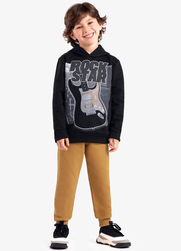 Rovi Kids - Conjunto Blusão com Capuz e Calça Preto