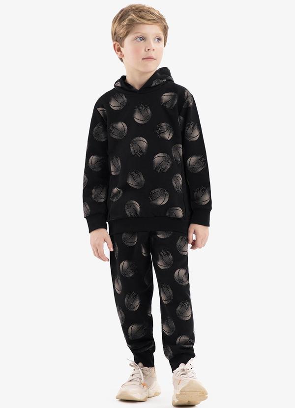 Rovi Kids - Conjunto Blusão com Capuz e Calça Preto