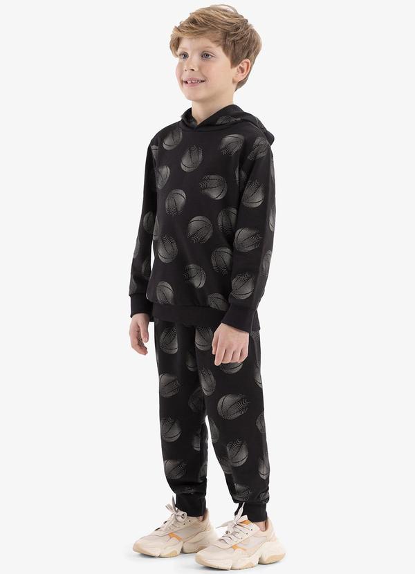 Rovi Kids - Conjunto Blusão com Capuz e Calça Preto 3