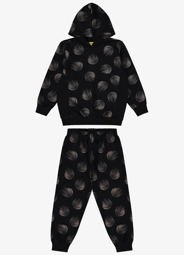 Rovi Kids - Conjunto Blusão com Capuz e Calça Preto 6