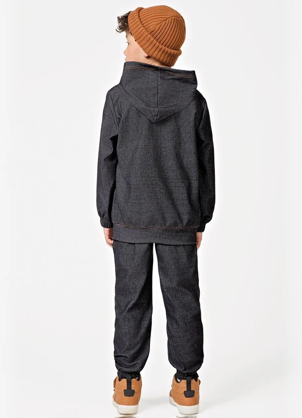 Trick Nick - Conjunto Blusão com Capuz e Calça Preto 2