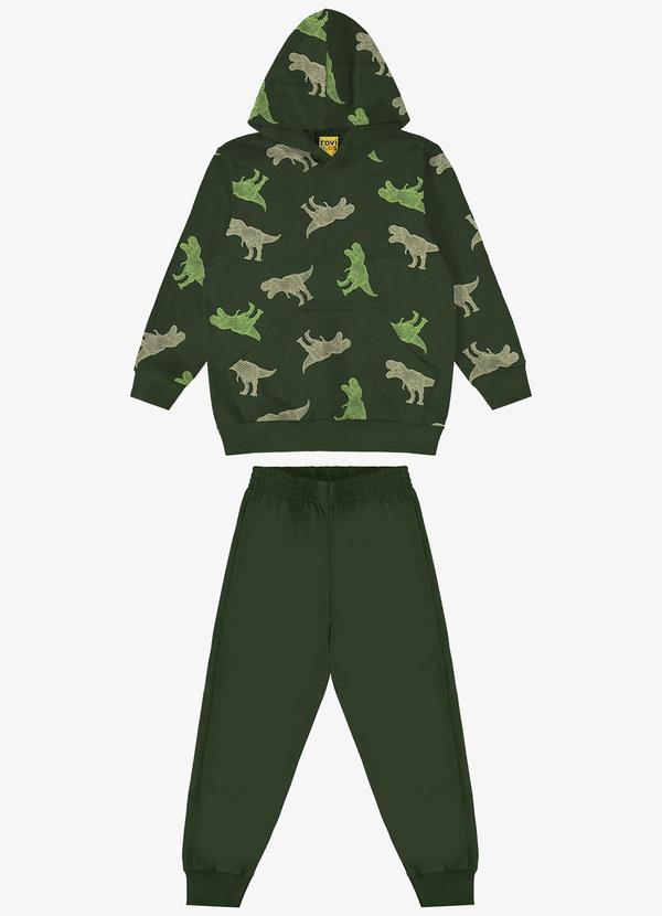 Rovi Kids - Conjunto Blusão com Capuz e Calça Verde
