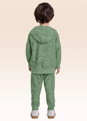 Fakini Kids - Conjunto Blusão com Capuz e Calça Verde - FAKINI KIDS