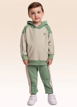 Fakini Kids - Conjunto Blusão com Capuz e Calça Verde - FAKINI KIDS