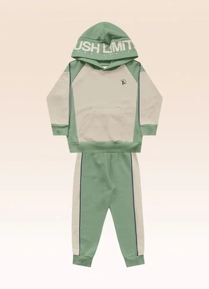 Fakini Kids - Conjunto Blusão com Capuz e Calça Verde - FAKINI KIDS