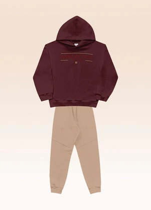 Fakini Kids - Conjunto Blusão com Capuz e Calça Vermelho - FAKINI KIDS