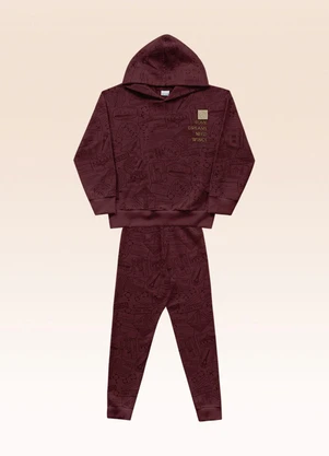 Fakini Kids - Conjunto Blusão com Capuz e Calça Vermelho - FAKINI KIDS