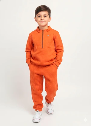 Lik Boys - Conjunto Blusão com Recorte Marrom - LIK BOYS