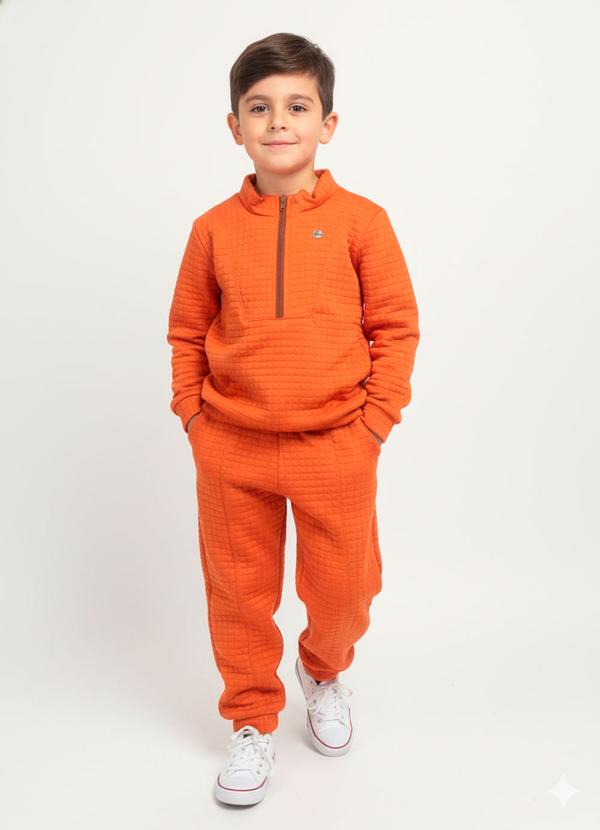 Lik Boys - Conjunto Blusão com Recorte Marrom