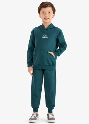 Rovi Kids - Conjunto Blusão de Capuz e Calça Moletom Verde - ROVI KIDS
