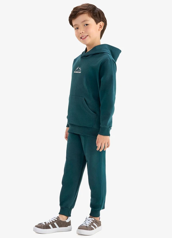 Rovi Kids - Conjunto Blusão de Capuz e Calça Moletom Verde 3