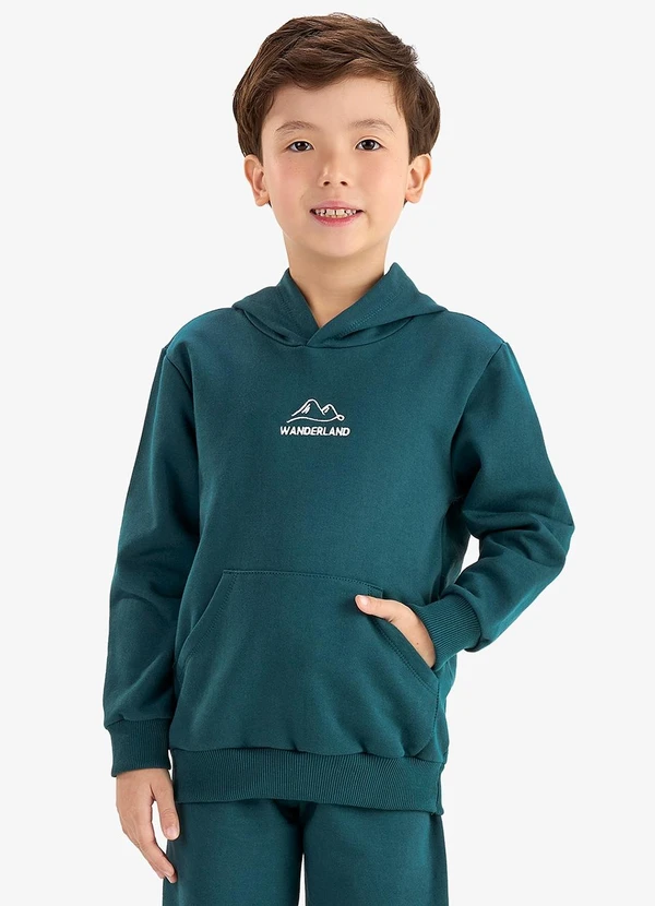 Rovi Kids - Conjunto Blusão de Capuz e Calça Moletom Verde 4