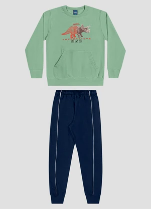 Reirex - Conjunto Blusão Dino e Calça Verde - REIREX