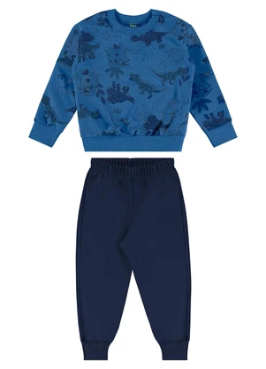Bee Loop - Conjunto Blusão Dinos e Calça Azul - BEE LOOP
