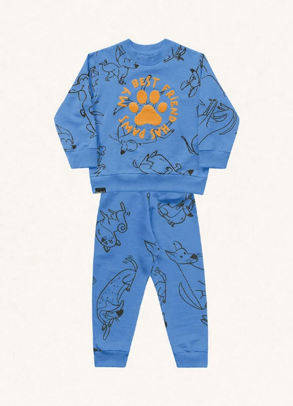 Fakini Kids - Conjunto Blusão e Calça Azul