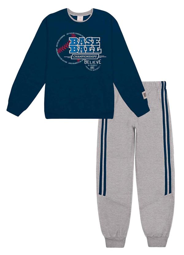 Abrange - Conjunto Blusão e Calça Baseball Azul