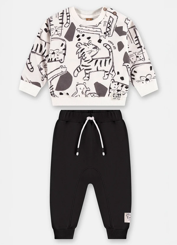 Up Baby - Conjunto Blusão e Calça Bebê Branco 2