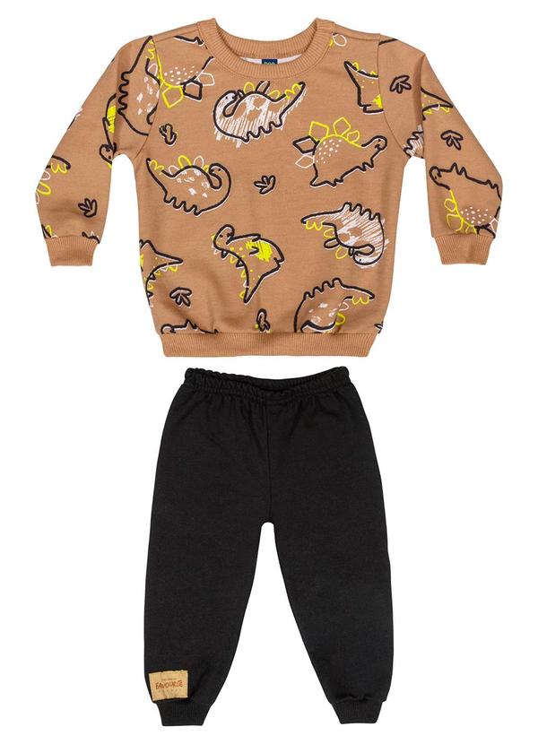 Bee Loop - Conjunto Blusão e Calça Bebê Marrom