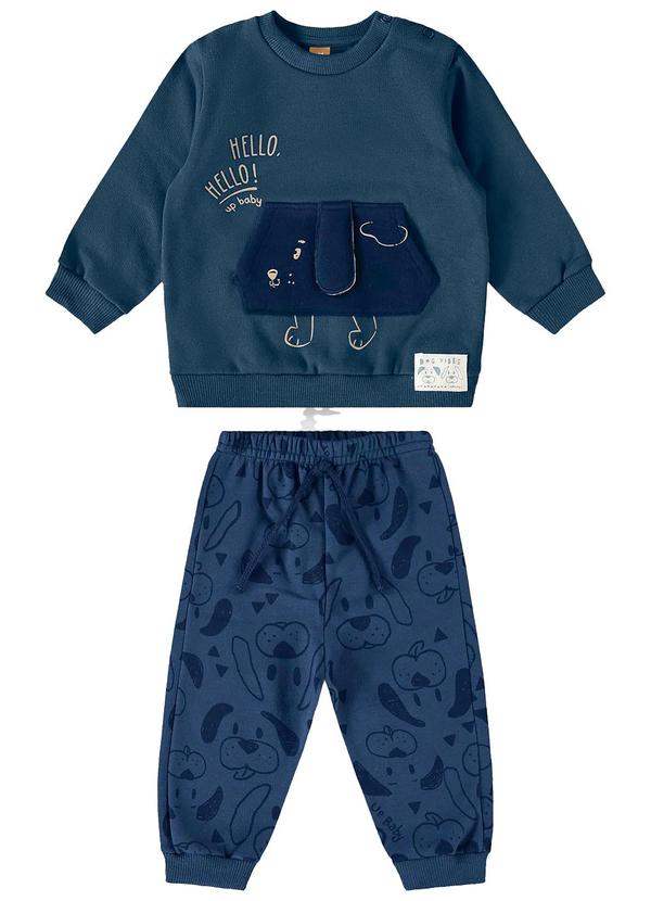 Up Baby - Conjunto Blusão e Calça Bebê Menino Azul