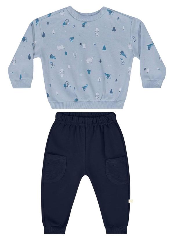 Quimby - Conjunto Blusão e Calça Bebê Menino Azul 2