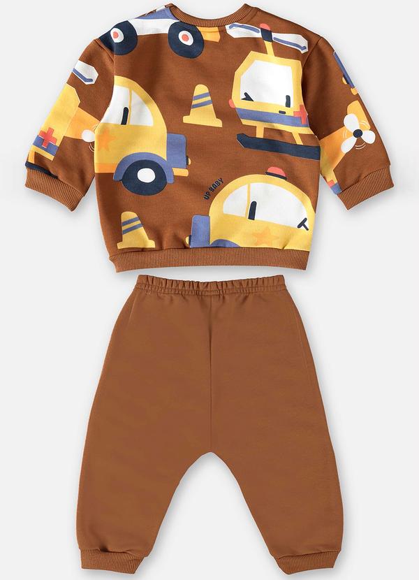 Up Baby - Conjunto Blusão e Calça Bebê Menino Marrom 2