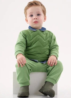 Up Baby - Conjunto Blusão e Calça Bebê Menino Verde - UP BABY