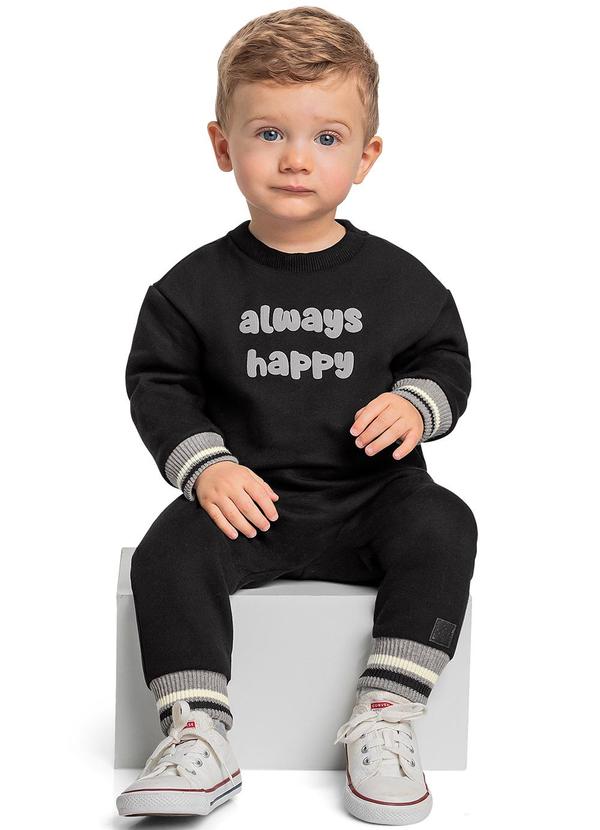 Quimby - Conjunto Blusão e Calça Bebê Preto