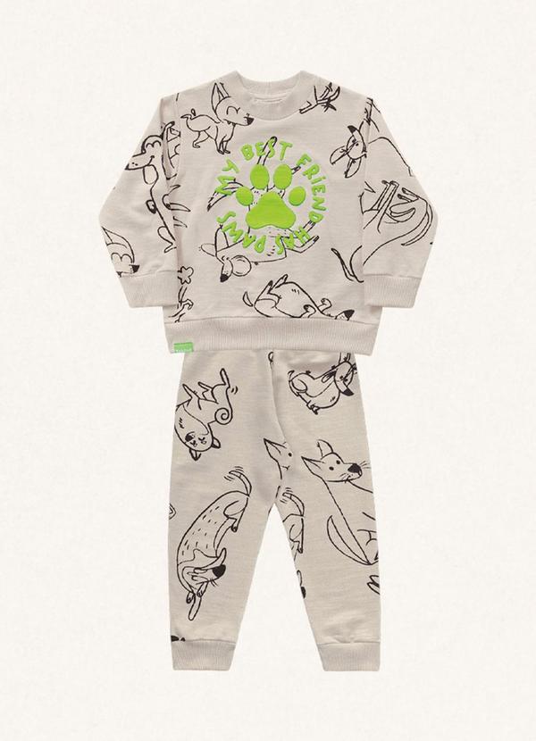 Fakini Kids - Conjunto Blusão e Calça Bege