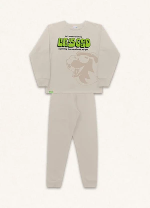 Fakini Kids - Conjunto Blusão e Calça Bege - FAKINI KIDS