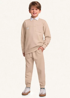 Fakini Kids - Conjunto Blusão e Calça Bege - FAKINI KIDS