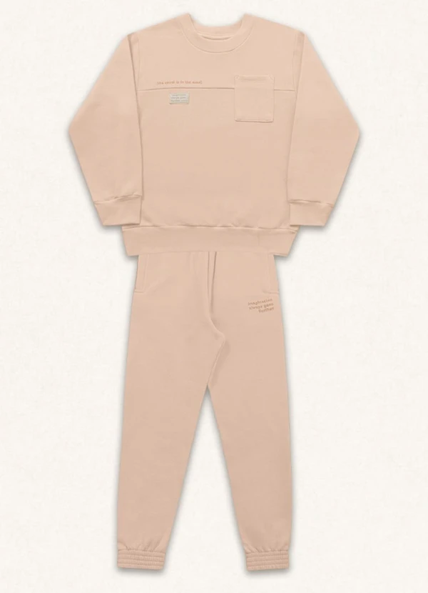 Fakini Kids - Conjunto Blusão e Calça Bege 5