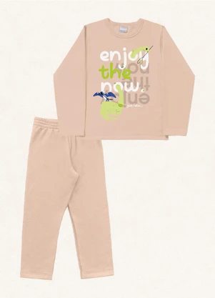 Fakini Kids - Conjunto Blusão e Calça Bege - FAKINI KIDS