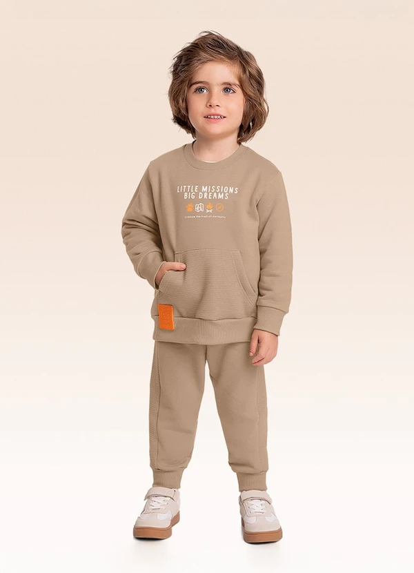 Fakini Kids - Conjunto Blusão e Calça Bege