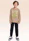Fakini Kids - Conjunto Blusão e Calça Verde - variação: Bege