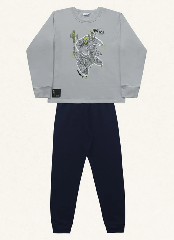 Fakini Kids - Conjunto Blusão e Calça Cinza