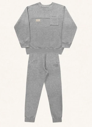 Fakini Kids - Conjunto Blusão e Calça Cinza - FAKINI KIDS