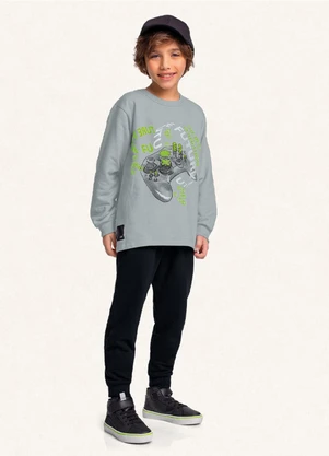 Fakini Kids - Conjunto Blusão e Calça Cinza - FAKINI KIDS