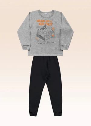 Fakini Kids - Conjunto Blusão e Calça Cinza - FAKINI KIDS